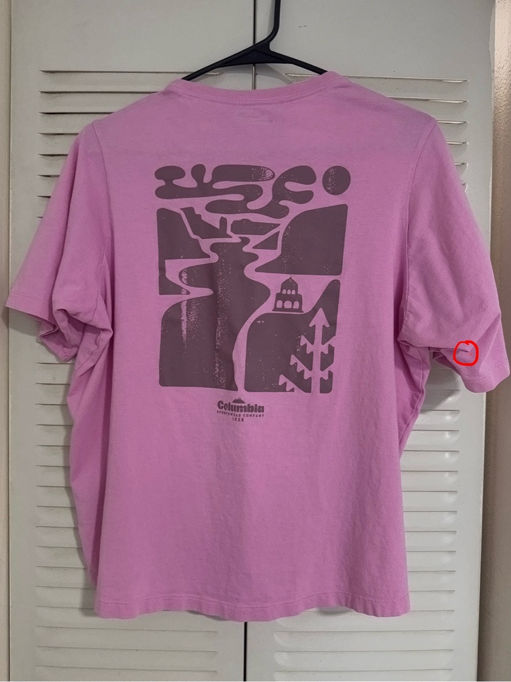 Columbia Women’s Pink Graphic T-Shirt Short Sleeve Outdoor Logo Tee Size M - Picture 5 of 5